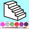 Glitter stairs coloring and drawing for Kids