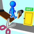 Cut the board - Stickman Riddles to reach the door