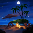 Programikonen: Tropical Beach at Night L…