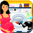 Pregnant Mommy Laundry - Clothes Washing Games icon