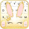 Gold Glitter Bunny Keyboard Theme