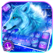 Ikona programu: Cyan Neon Wolf Keyboard