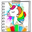Programikonen: kawaii unicorn coloring b…