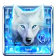 Blue Fire Wolf Keyboard Theme