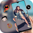 Ikon program: Cute anime girl leaning d…
