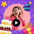 أيقونة البرنامج: Happy birthday video make…