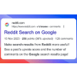 Reddit Search on Google