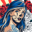 Tattoo Color by Number Game