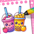 أيقونة البرنامج: Boba Tea Coloring Games K…