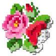 Flowers Pixel Art Colored