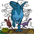 Dinosaur Color by Number Pages