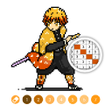 Demon Slayer Color By Number Pixel Art