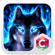 Ícone do programa: Wolf Blue Flames Theme Me…