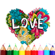 Иконка программы: Romantic Heart Coloring B…