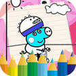 Ikon program: pepp cartoon coloring pig