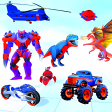 Futuristic Dino robot Battle