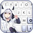 Cute Cat Girl Keyboard Background