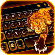 Neon Gold Tiger Keyboard Theme