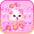 Pink Flowers Kitten Theme