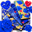Blue golden rose live wallpaper icon