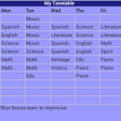 Ikon program: School Timetable