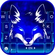 Neon Wolf Blue Keyboard Backgr
