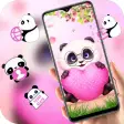 Pink Cartoon Panda Love theme