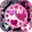 プログラムのアイコン：Pink Clock Live Wallpaper