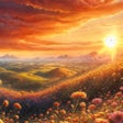Ícone do programa: Sunset Over Flower Field …