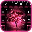 Neon Pink Galaxy Keyboard Theme