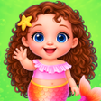 Mermaid mommy newborn care icon