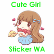 Ikon program: Cute Girl Sticker WAStick…