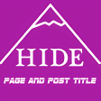 Hide Page And Post Title