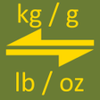 Symbol des Programms: kg / g to lb / Oz weight …