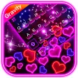 Neon Hearts Gravity Keyboard Theme