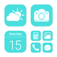 Programikonen: Wow Turquoise White Icon …