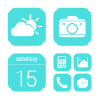 Wow Turquoise White Icon Pack