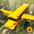 Flying School bus simulator 3D free - school kids