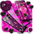 プログラムのアイコン：Black pink glitter wallpa…