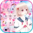 Anime Sakura Girl Keyboard Background