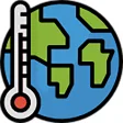Thermometer on 3D Planet Earth
