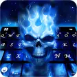 Flaming Skull 3d Keyboard Theme