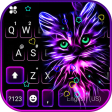 Purple Neon Cat Keyboard Theme