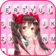 Anime Pink Girl Keyboard Theme