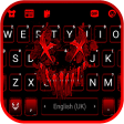 Neon Horror Mask Keyboard Background