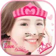 Cat Face  Heart Crown Sticker