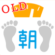 プログラムのアイコン：OLD 朝はかるだけダイエット　右下がりの赤い目標…
