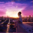 Иконка программы: Girl Watching Sunset From…
