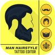 Icon of program: Man Tattoo & Hairstyle Ed…