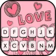 Doodle Pink Love Keyboard Theme